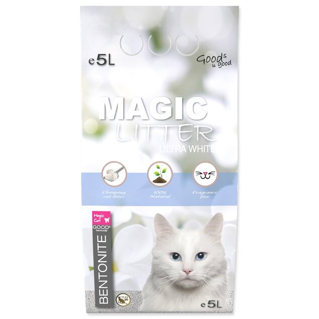 Podstielka Magic Litter Bentonite Ultra White 5l