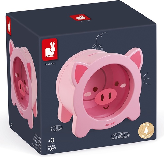 Janod Holzspardose Schweinchen