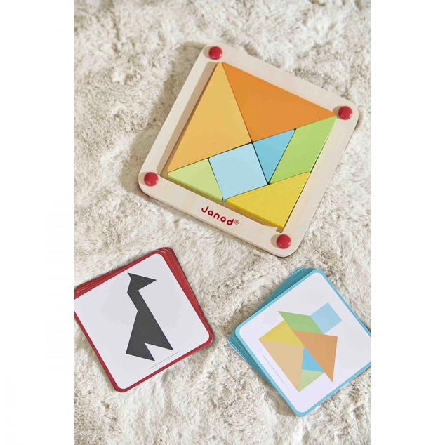 Janod Origami Tangram s predlohami 25 ks kariet séria Montessori