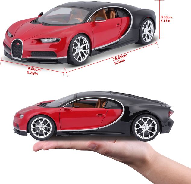 Bburago 1:18 Plus Bugatti Chiron black/red