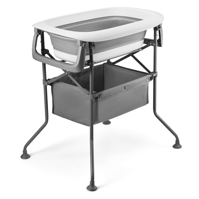 Kinderkraft Wickeltisch mit Badewanne Bubbly Grey