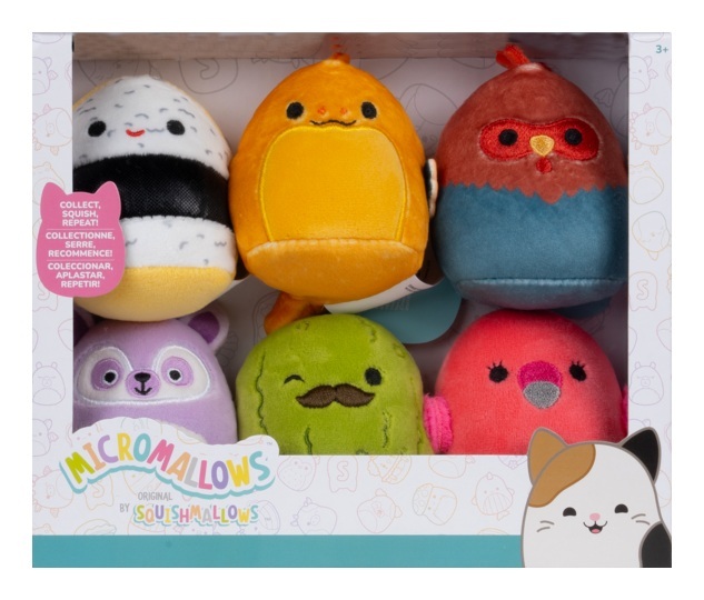 Squishmallows Micromallows Pachet 6 buc (Charles, Onel, Mo, Cookie, Reed, Layla)