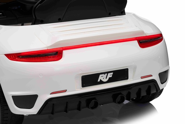 Elektrické autíčko RUF GT 12V, biele, Otváracie dvere, 2.4 GHz diaľkové ovládanie, LED sve