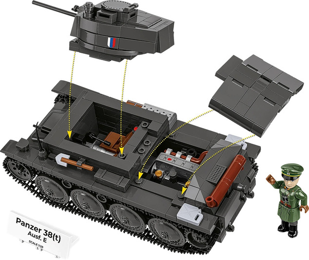 Cobi 2666 World War II Panzer 38(t)/ČKD LT vz. 38, 2v1, 1:28, 705 k, 1 f