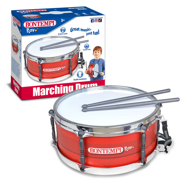 Bontempi Marching Drum – detský bubon s popruhom a paličkami, 34 cm