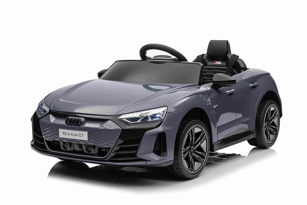 Elektrické autíčko Audi RS E-tron GT 12V, sivé, široké jednomiestne sedadlo, 2,4 GHz diaľk