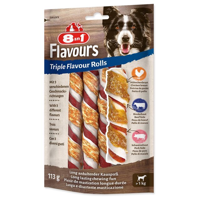 Pochúťka 8in1 Triple Flavour rolka žuvacia 3ks