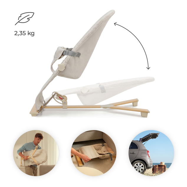 KINDERKRAFT Wippe Mimi Beige Holz, bis 9 kg