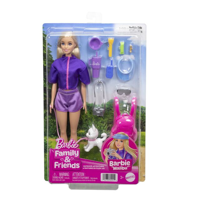Muñeca Barbie de Mattel de excursión con perrito