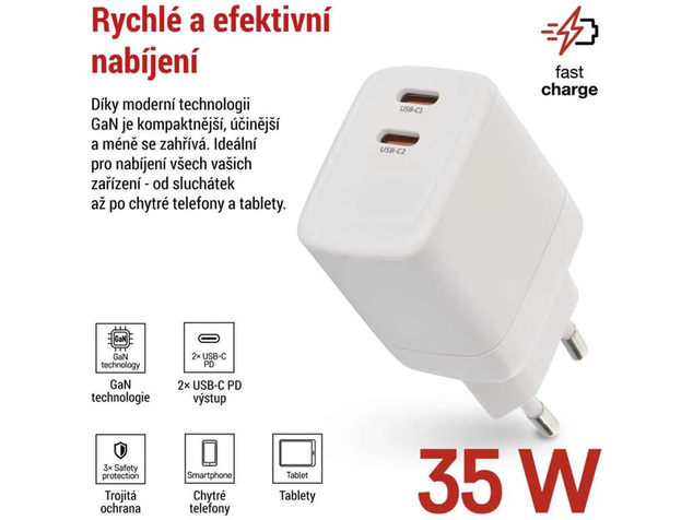 Sieťový USB adaptér (zdroj) GaN PD 35W