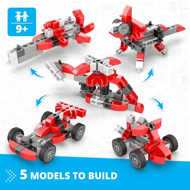 Engino INVENTOR MECHANICS pretekár s 5 bonus modelmi