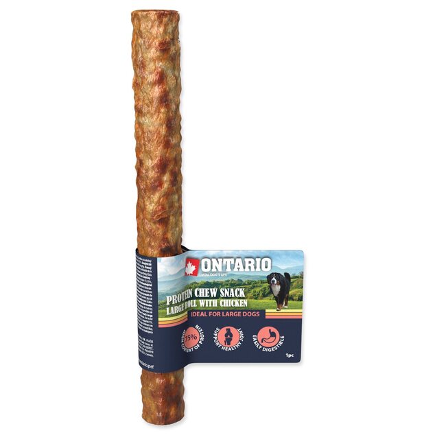 Gustare Ontario Protein pui, role de mestecat mare 25,4cm, Mare