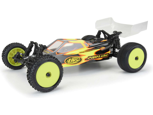 Pro-Line kolo 1:18, pneu Wedge Carpet predné, disk H8 žltý (2) (Losi Mini-B)