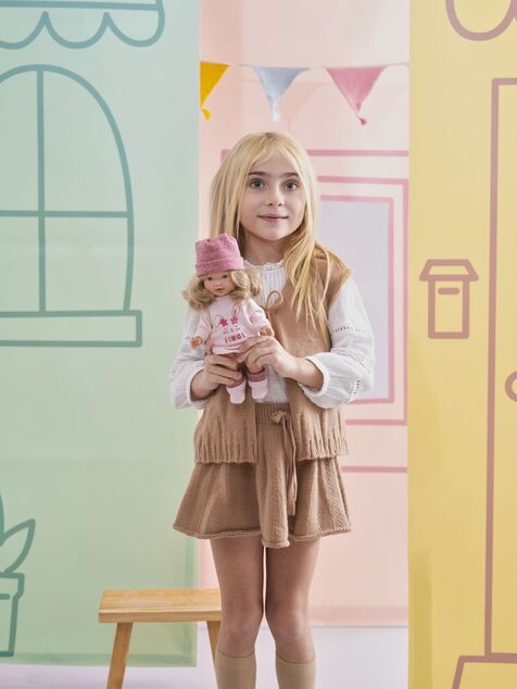 Llorens 28041 VALERIA - muñeca realista con cuerpo de vinilo completo