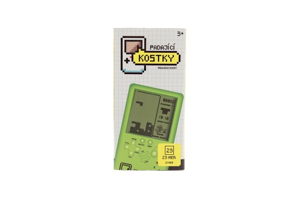 Digitálna hra Padajúce kocky hlavolam plast 7x14cm zelená na batérie so zvukom