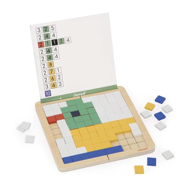 Janod Didattico Gioco educativo simmetria e codifica Mosaico in legno