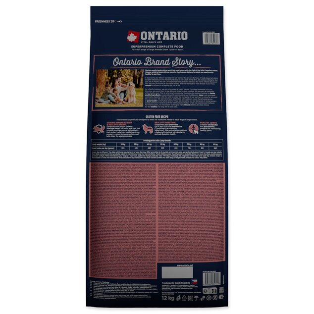 Krmivo Ontario Adult Large Lamb &amp; Brown Rice 12kg