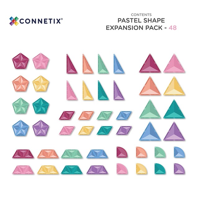 CONNETIX® Paquete de Expansión de Formas Pastel construcción magnética 48 piezas