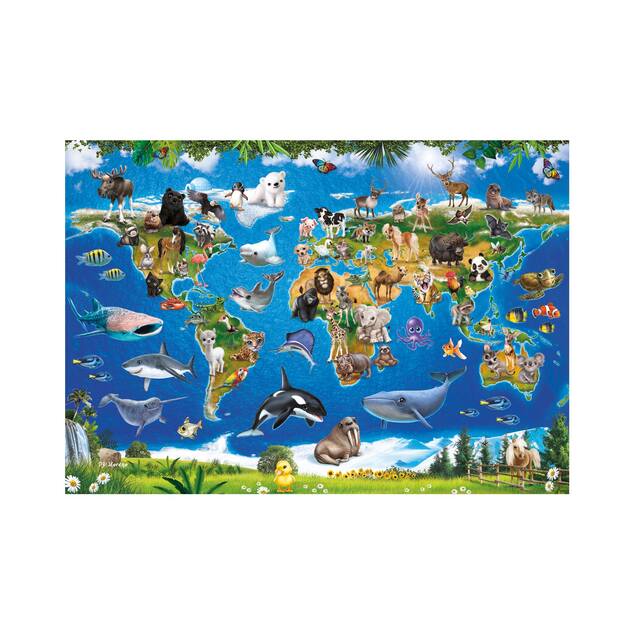 Puzzle Mapa zvierat 100 XL dielikov
