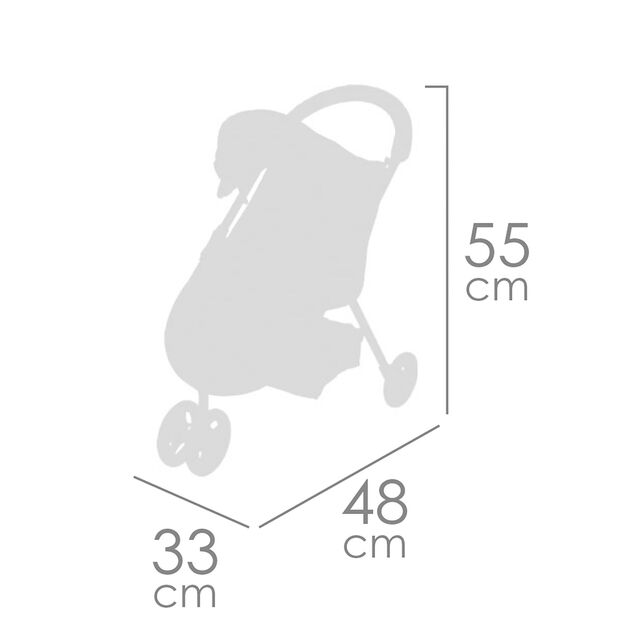 DeCuevas 90280 Športový kočík pre bábiky trojkolesový COCO 2024 - 55 cm