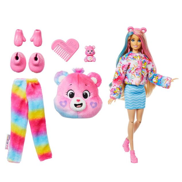 Barbie Cutie Reveal Barbie und fürsorglicher Bär Serie 2 - rosa