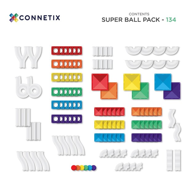 CONNETIX® Super Ball Run Pack magnetická stavebnica 134 ks