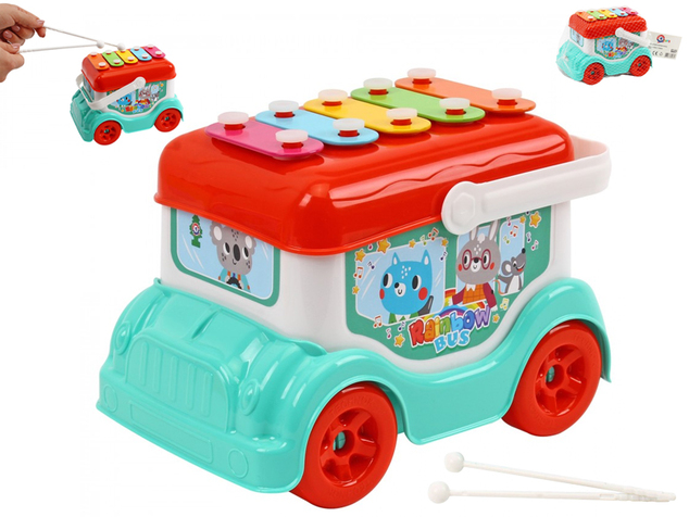 Autobus/xylofón 19cm voľný chod