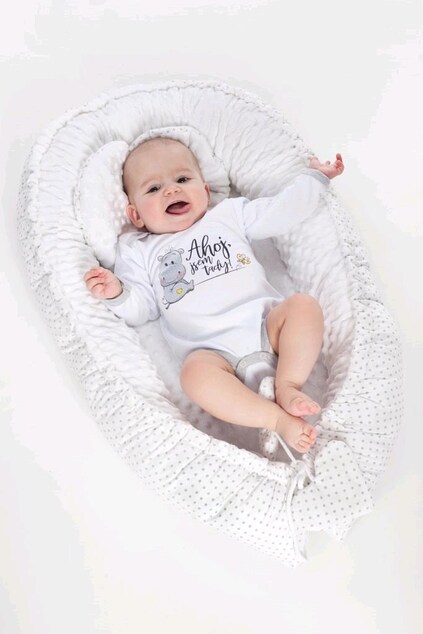 Luxusné hniezdočko s vankúšikom a perinkou New Baby z Minky ružové