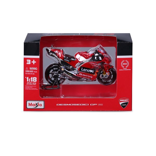 Maisto - Motocykel, Ducati Lenovo team 2022, (#63 Francesco Bagnaia), 1:18