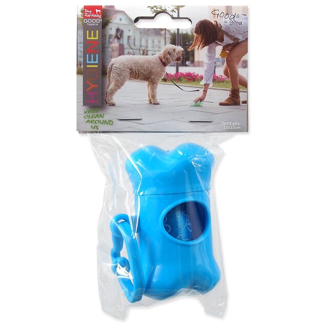 Zásobník Dog Fantasy modrý s 1 rolkou po 15ks