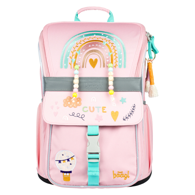 BAAGL SET 5 Zippy Arcobaleno: cartella, astuccio, sacchetto, grembiule, portafoglio