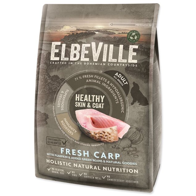 Krmivo ELBEVILLE Adult All Breeds Healthy Skin and Coat Fresh Carp 4kg