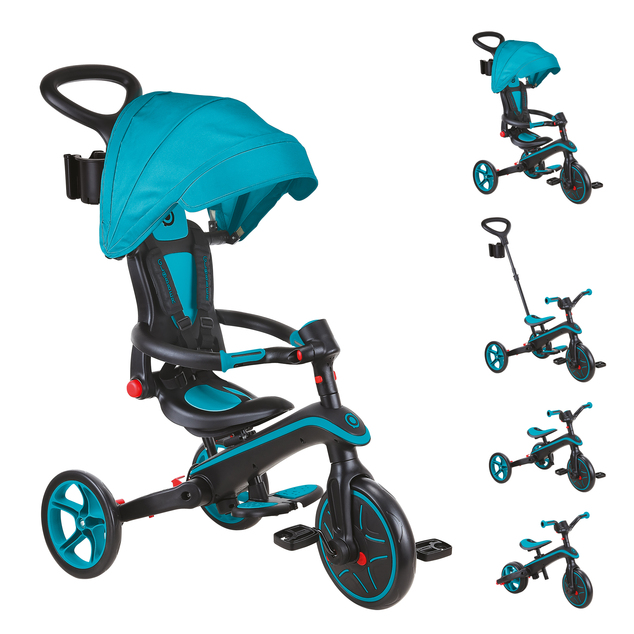 Globber detská trojkolka skladacia 4v1 - Teal