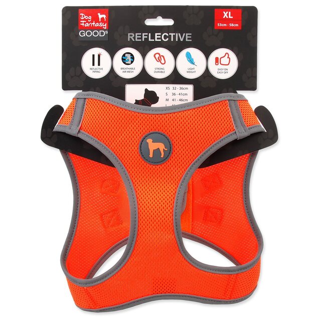Postroj Dog Fantasy Puppy XL oranžový 53-58cm