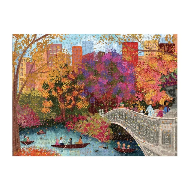 Galison Puzzle Toamna pe podul Bow Bridge Joy Laforme 1000 piese