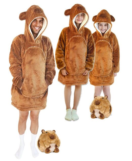 Cozy Noxxiez HW746 Capibara - cuscino di peluche riscaldante 3 in 1