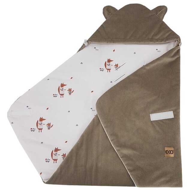 EKO Borsa avvolgente per seggiolino auto VELVET Fox 110x100 cm
