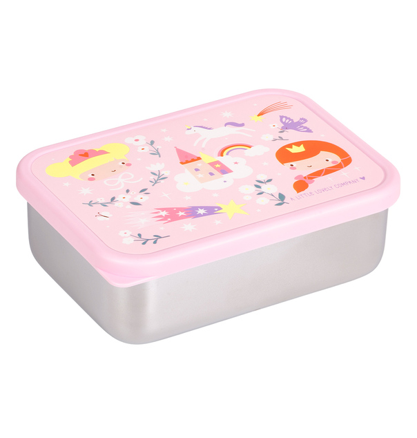 A Little Lovely Company – boîte à déjeuner en inox avec couvercle en plastique – princesses