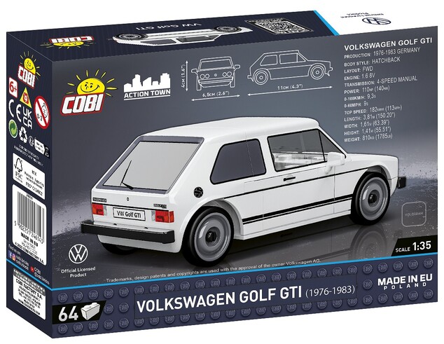 Cobi Volkswagen Golf GTI 1976, 1:35, 64 Stk