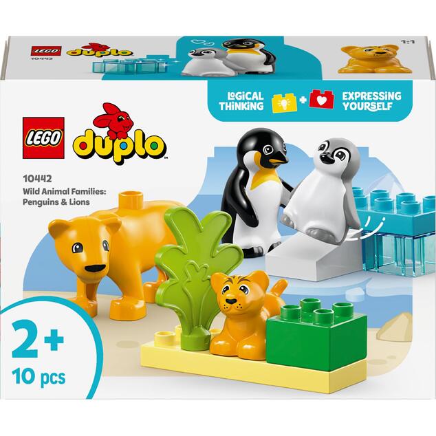 LEGO® DUPLO® 10442 Rodinky divokých zvierat: Tučniaky a levy