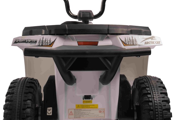 Licencovaná elektrická štvorkolka Arctic Cat 12V so zadným pohonom, biela, LED svetlá, Lít