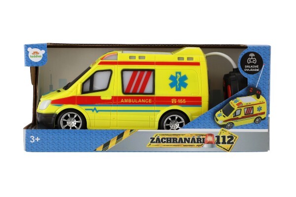 Auto RC ambulancia plast 20cm na diaľkové ovládanie na batérie so svetlom