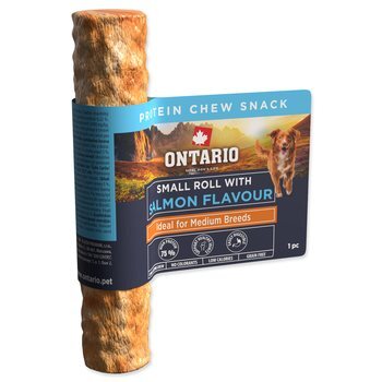 Ontario Protein csemege lazac ízű, kis rágótekercs 1db 12,7cm