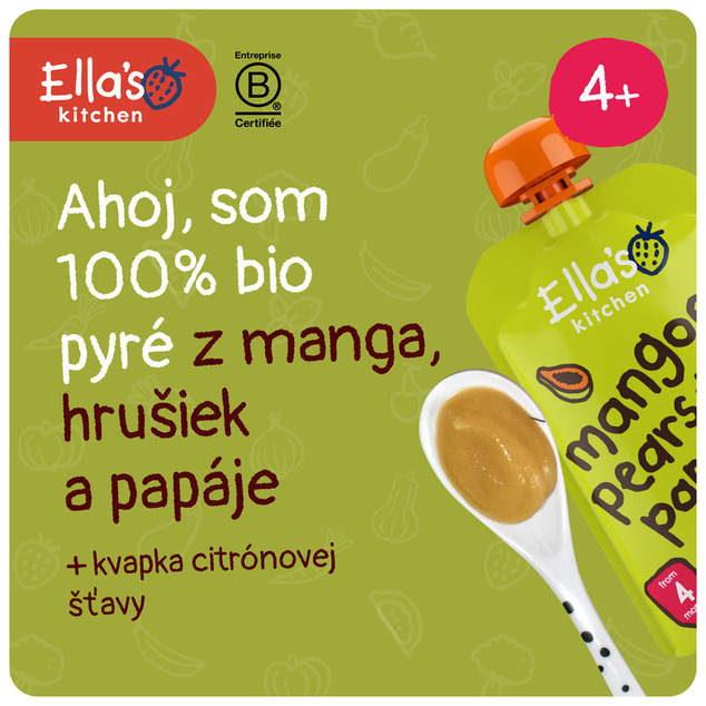 Ella's Kitchen BIO Mango, hruška a papája (120 g)