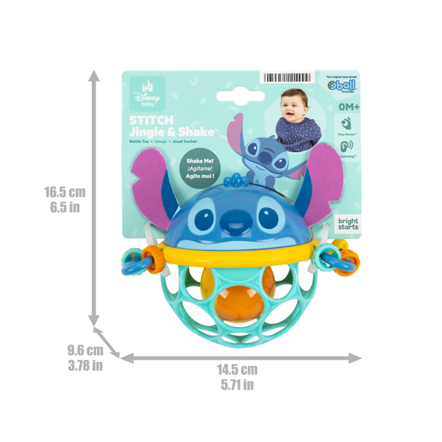 BRIGHT STARTS Zvečka senzorička Stitch Jingle &amp; Shake™, 0m+