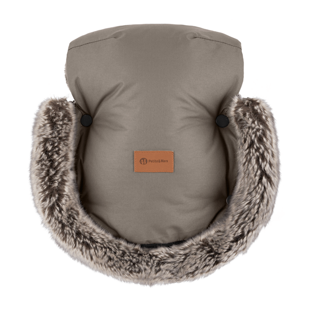 PETITE&amp;MARS Arctic 4v1 téli hálószák + Furry Mocha Mousse kocsira való kesztyű