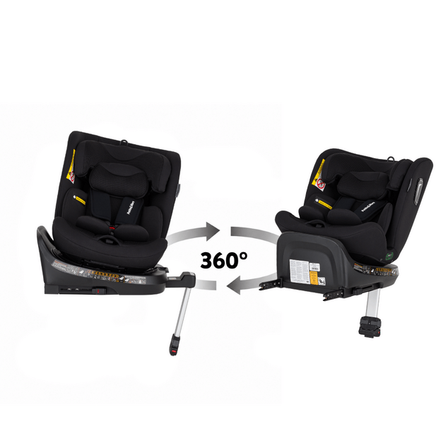 PETITE&amp;MARS Столче за кола Twistguard Pro i-Size Coal Black Air 40-150 см (0-36 кг)