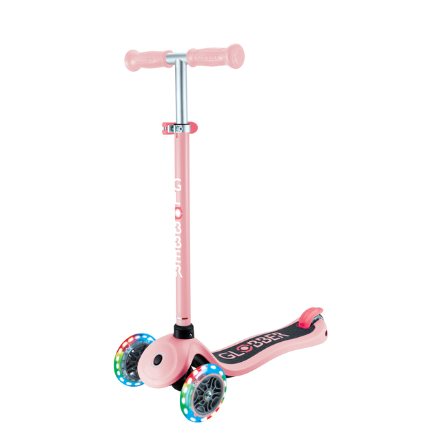 Globber detská trojkolesová kolobežka - Primo Lights V2 - Svietiace Kolieska - Pastel Pink