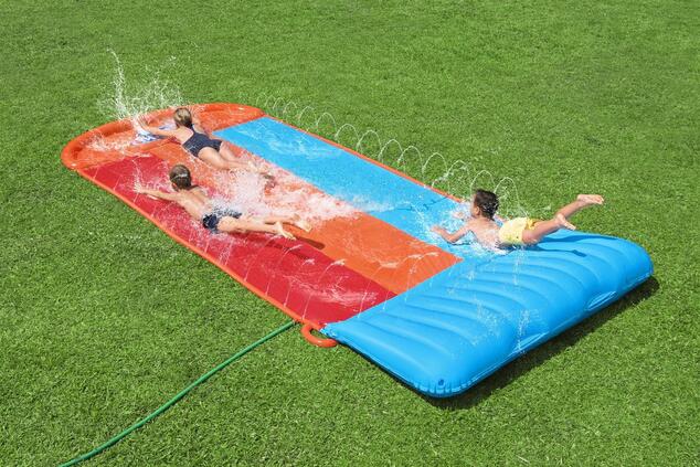 Bestway 52479 H2OGO!® Tsunami Splash Ramp™ Wasserrutsche für 3 Personen 488 x 214 cm
