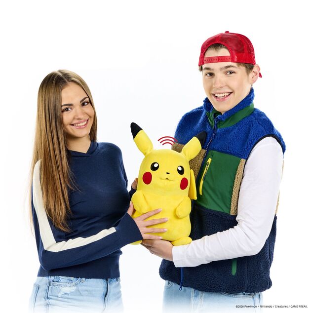 Pokémon Real FX Peluche Interattivo, 40 cm - Pikachu